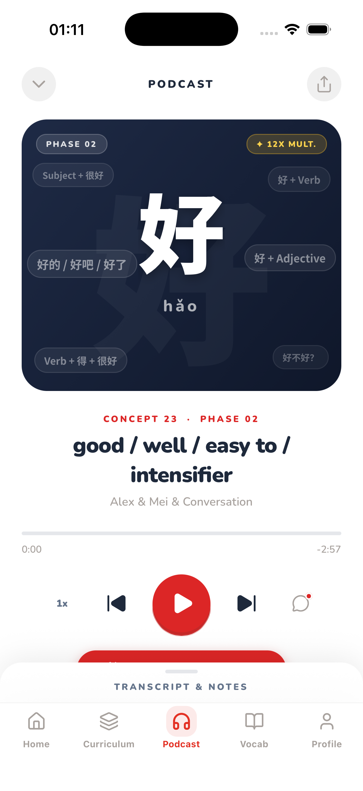 Speak1000 App Interface
